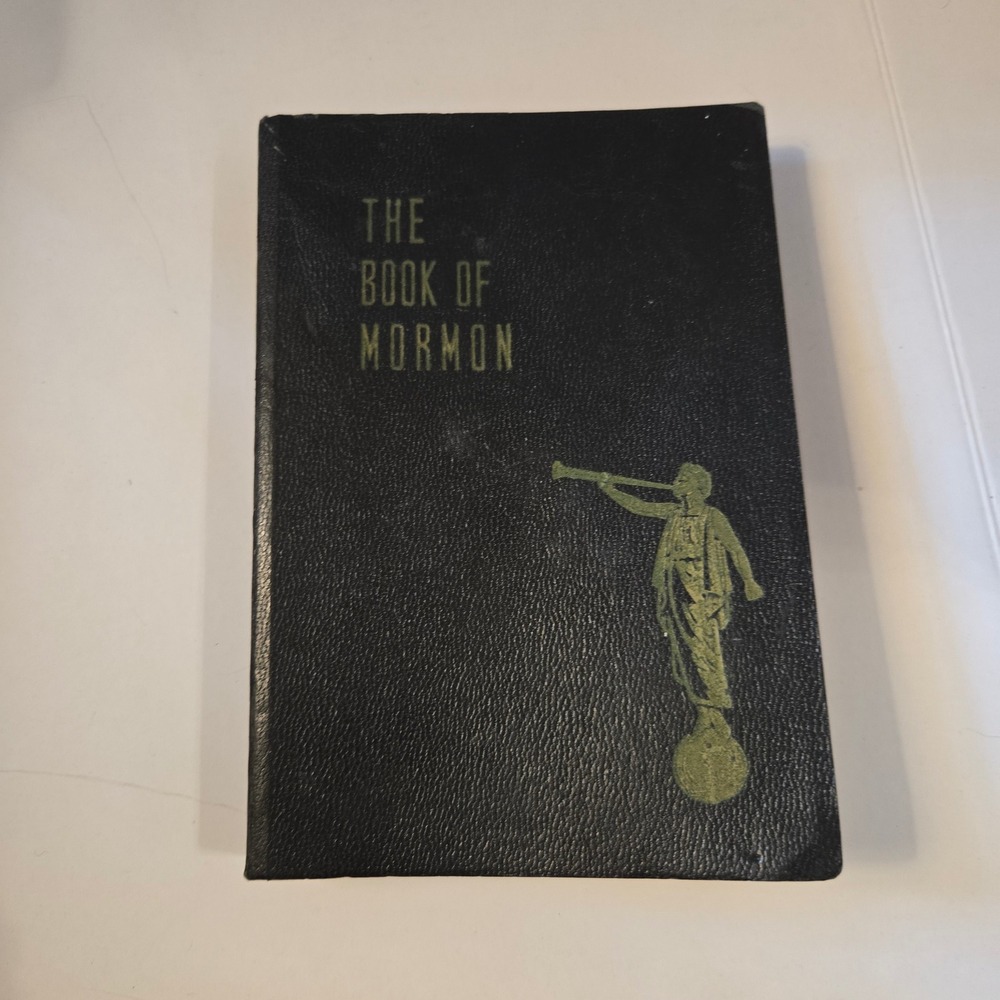 1950 VTG Book Of Mormon Black Gold Gilt USA LDS Theology Religious History‎ EUC